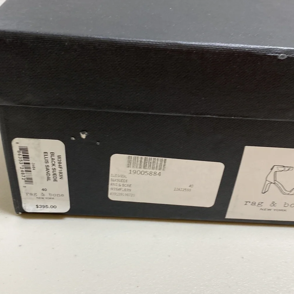 $395 NIB! RAG & BONE Black Suede Ellis Sandals Size 10 - Picture 6 of 7